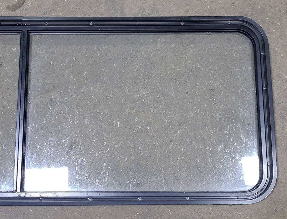 Used Black Radius Non-Opening Window : 60 1/4" W X 21 3/8" H X 1 7/8" D