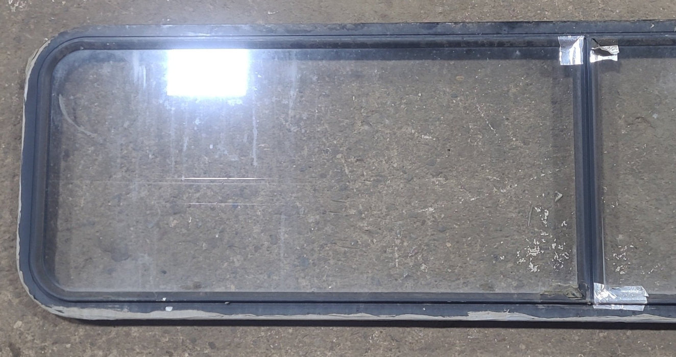 Used Black Radius Non Opening Window : 72 1/4" W x 17 3/4" H x 1" D