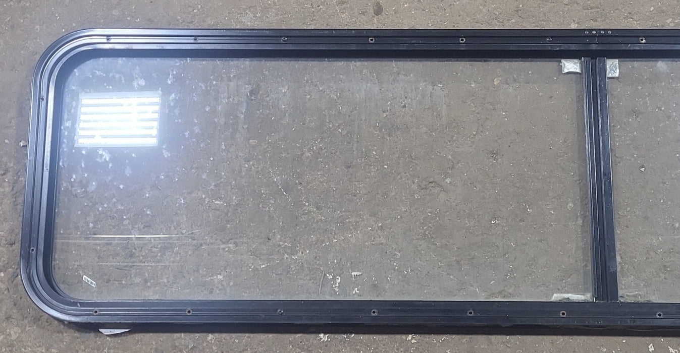 Used Black Radius Non Opening Window : 72 1/4" W x 17 3/4" H x 1" D
