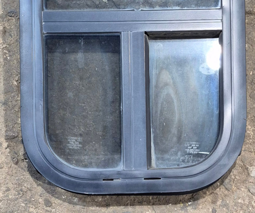 Used Black Radius Opening Window : 11 1/2" W x 21 1/4" H x 1 3/4" D