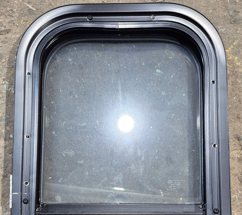 Used Black Radius Opening Window : 11 1/2" W x 21 1/4" H x 1 3/4" D