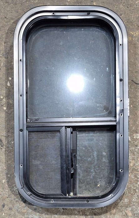 Used Black Radius Opening Window : 11 1/2" W x 21 1/4" H x 1 3/4" D