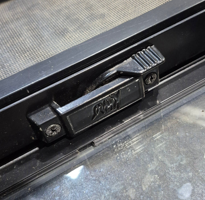 Used Black Radius Opening Window : 11 1/2" W x 21 1/4" H x 1 3/4" D
