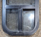 Used Black Radius Opening Window : 11 1/2" W x 21 1/4" H x 1 3/4" D - Young Farts RV Parts