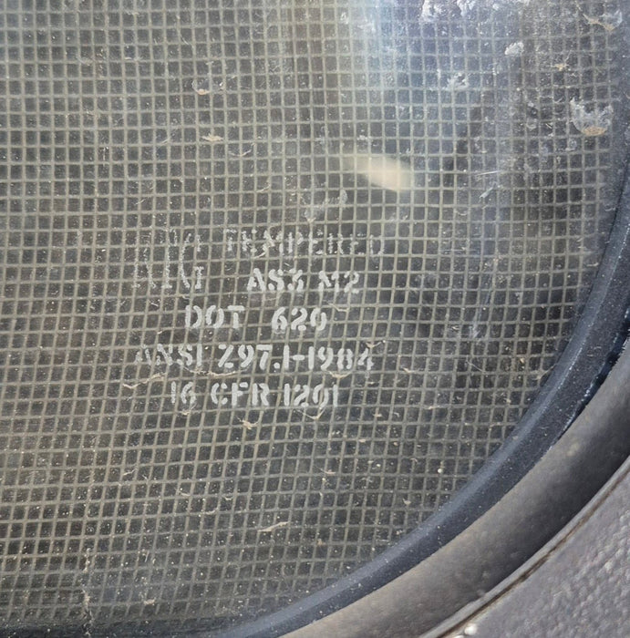 Used Black Radius Opening Window : 11 1/2" W x 21 1/4" H x 1 3/4" D - Young Farts RV Parts