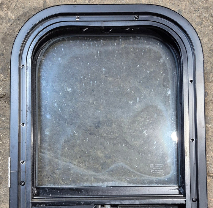 Used Black Radius Opening Window : 11 1/2" W x 21 1/4" H x 1 3/4" D