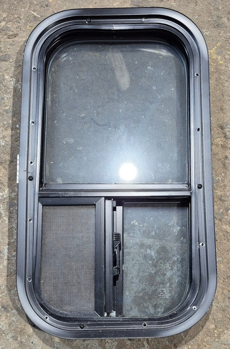 Used Black Radius Opening Window : 11 1/2" W x 21 1/4" H x 1 3/4" D