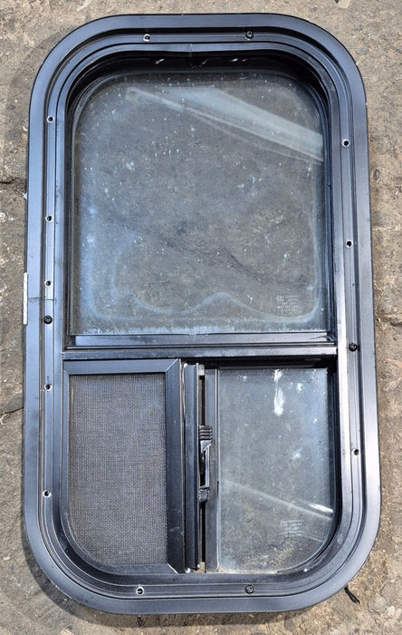 Used Black Radius Opening Window : 11 1/2" W x 21 1/4" H x 1 3/4" D