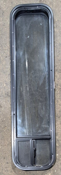 Used Black Radius Opening Window : 11 1/4" W x 47 1/4" H x 1 3/4" D - Young Farts RV Parts
