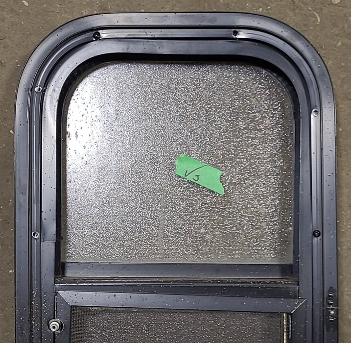 Used Black Radius Opening Window : 11 5/8" W X 21 3/8" H X 1 7/8" D