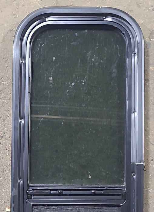 Used Black Radius Opening Window : 11" W x 29 1/4" H x 1 1/2" D