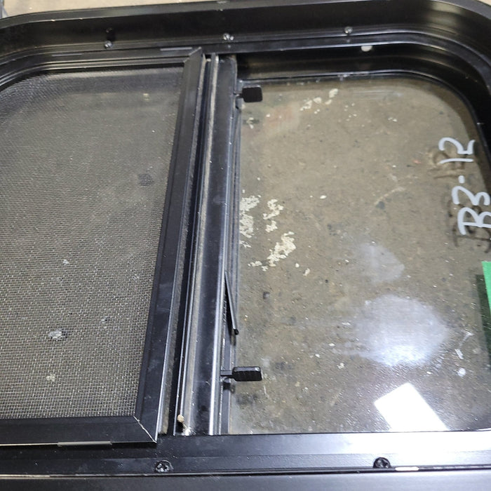 Used Black Radius Opening Window : 13 1/2" W X 17 1/2" H X 2" D