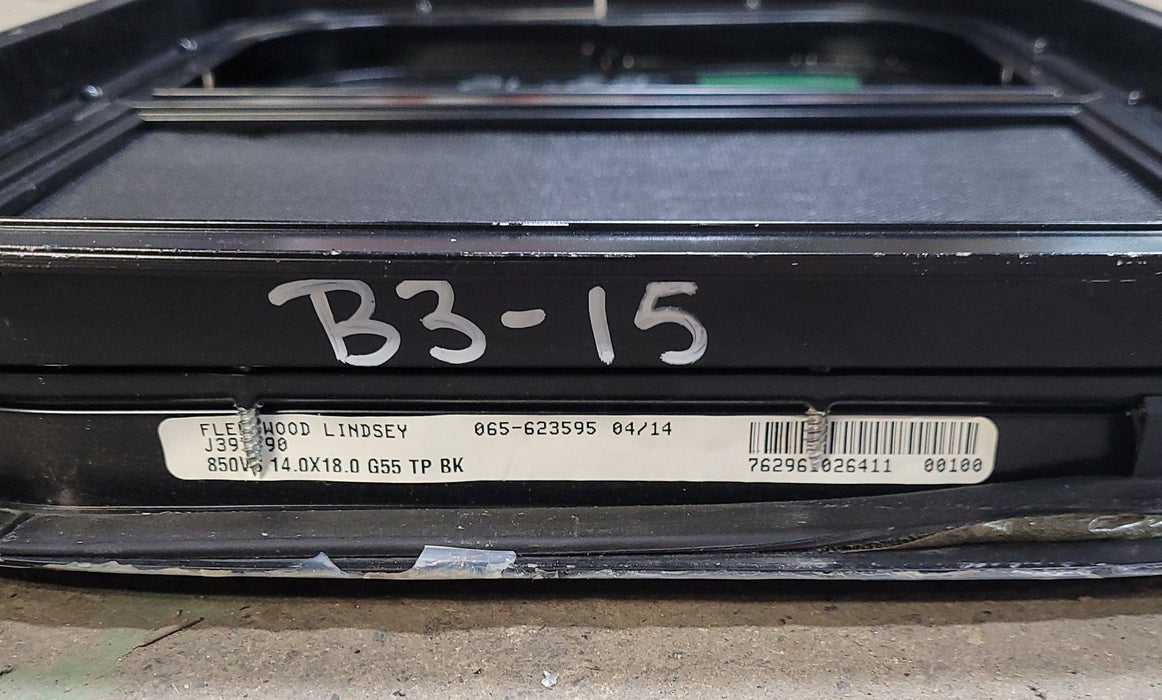 Used Black Radius Opening Window : 13 1/2" W X 17 1/2" H X 2" D