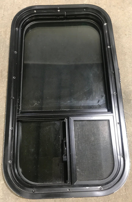 Used Black Radius Opening Window : 13 1/2" W x 25 1/2" H x 1 7/8" D