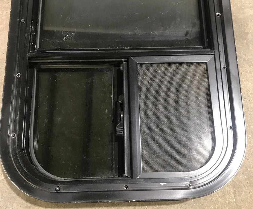 Used Black Radius Opening Window : 13 1/2" W x 25 1/2" H x 1 7/8" D