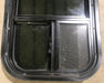 Used Black Radius Opening Window : 13 1/2" W x 25 1/2" H x 1 7/8" D - Young Farts RV Parts