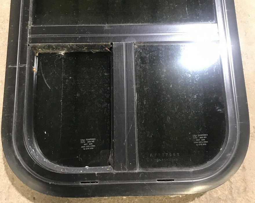 Used Black Radius Opening Window : 13 1/2" W x 25 1/2" H x 1 7/8" D