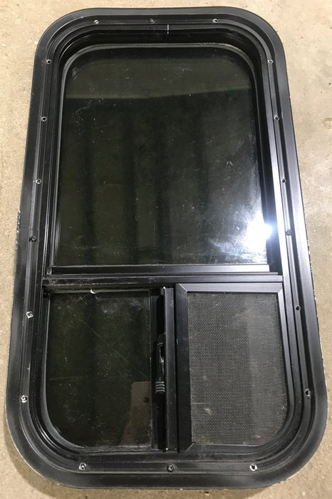 Used Black Radius Opening Window : 13 1/2" W x 25 1/2" H x 1 7/8" D