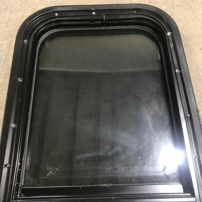 Used Black Radius Opening Window : 13 1/2" W x 25 1/2" H x 1 7/8" D