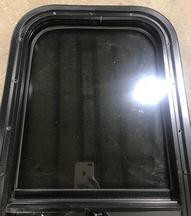 Used Black Radius Opening Window : 13 1/2" W x 25 1/2" H x 1 7/8" D