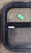 Used Black Radius Opening Window : 14 1/2" W x 14 1/2" H x 1 3/4" D - Young Farts RV Parts