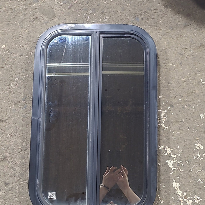 Used Black Radius Opening Window : 14 3/4" W x 24 1/2" H x 1 7/8" D