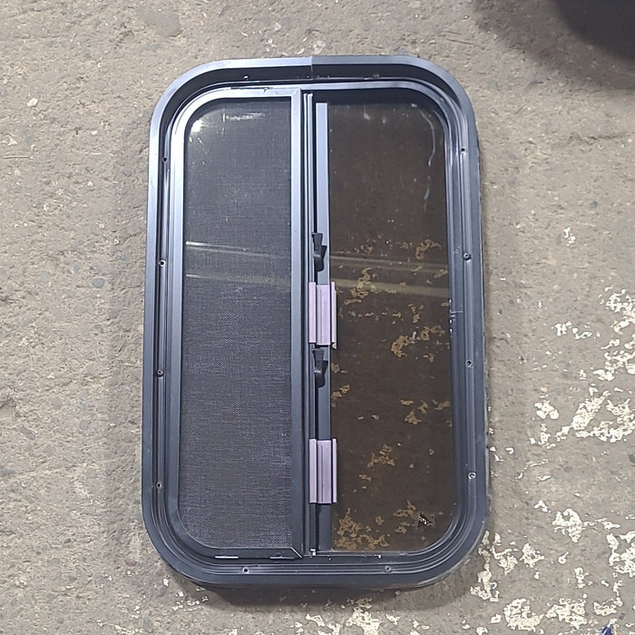 Used Black Radius Opening Window : 14 3/4" W x 24 1/2" H x 1 7/8" D
