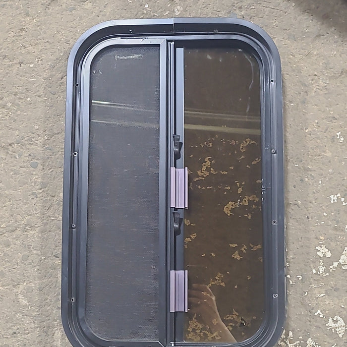 Used Black Radius Opening Window : 14 3/4" W x 24 1/2" H x 1 7/8" D