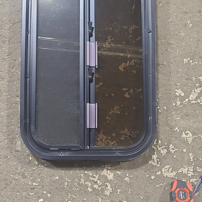 Used Black Radius Opening Window : 14 3/4" W x 24 1/2" H x 1 7/8" D