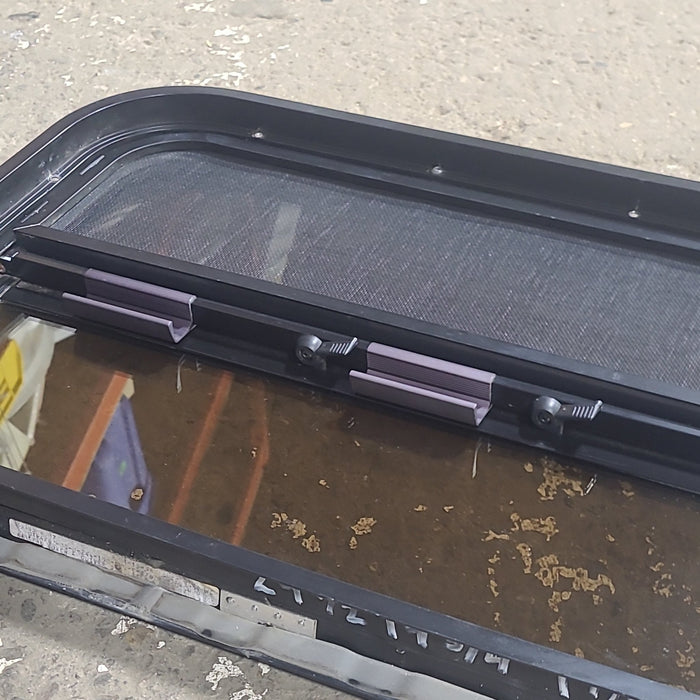 Used Black Radius Opening Window : 14 3/4" W x 24 1/2" H x 1 7/8" D