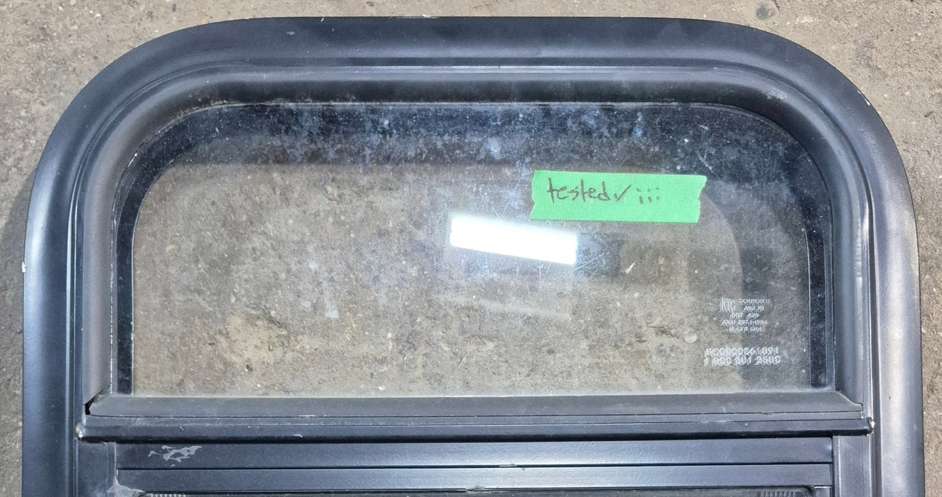 Used Black Radius Opening Window : 15 1/4" W x 15 1/4" H x 1 3/8" D