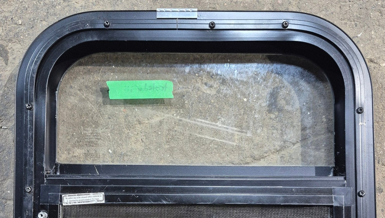 Used Black Radius Opening Window : 15 1/4" W x 15 1/4" H x 1 3/8" D