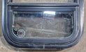 Used Black Radius Opening Window : 15 1/4" W x 15 1/4" H x 1 3/8" D - Young Farts RV Parts