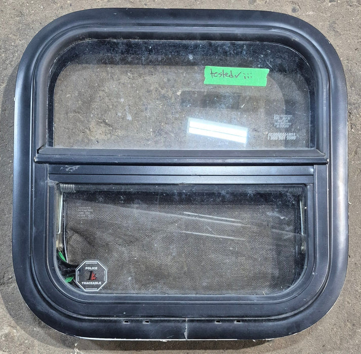 Used Black Radius Opening Window : 15 1/4" W x 15 1/4" H x 1 3/8" D