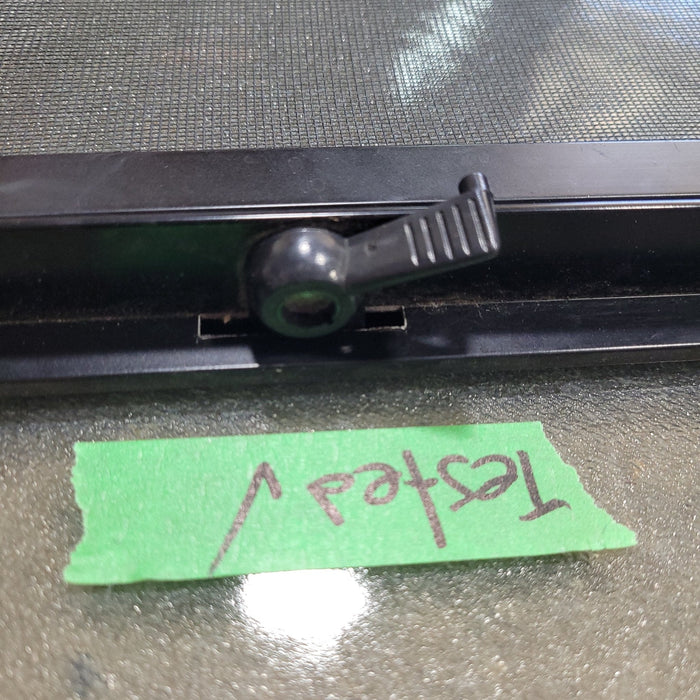 Used Black Radius Opening Window : 15 1/4" W X 17 3/4" H X 2" D