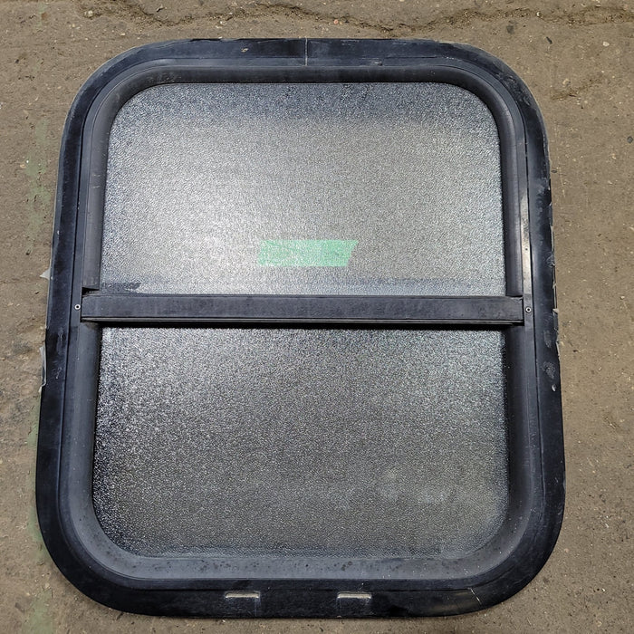 Used Black Radius Opening Window : 15 1/4" W X 17 3/4" H X 2" D