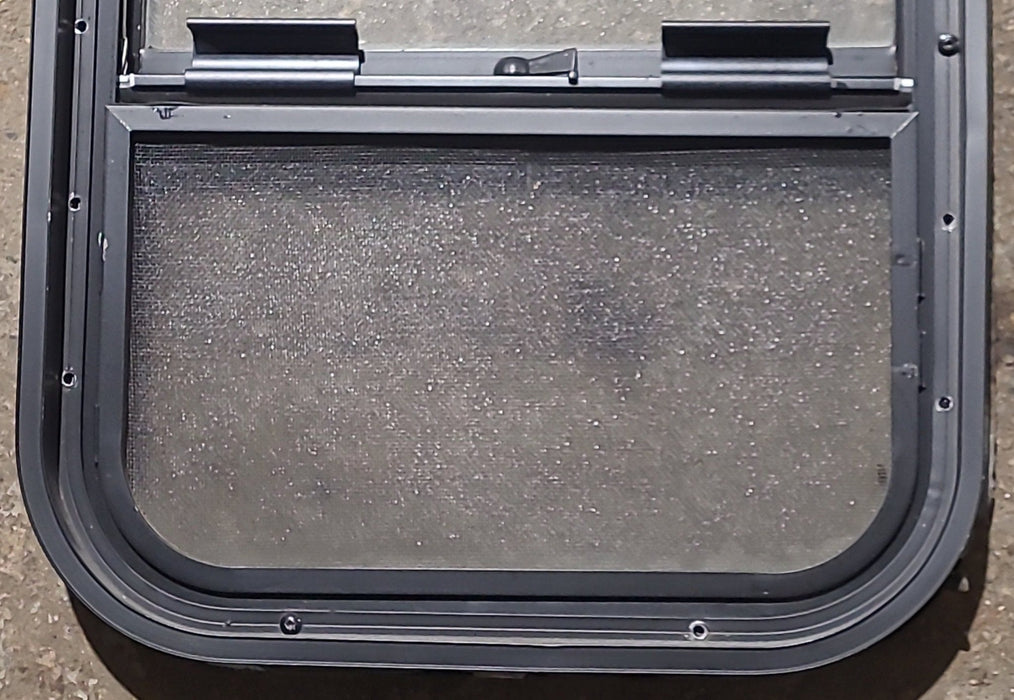 Used Black Radius Opening Window : 15 1/4" W x 18" H x 1 7/8" D