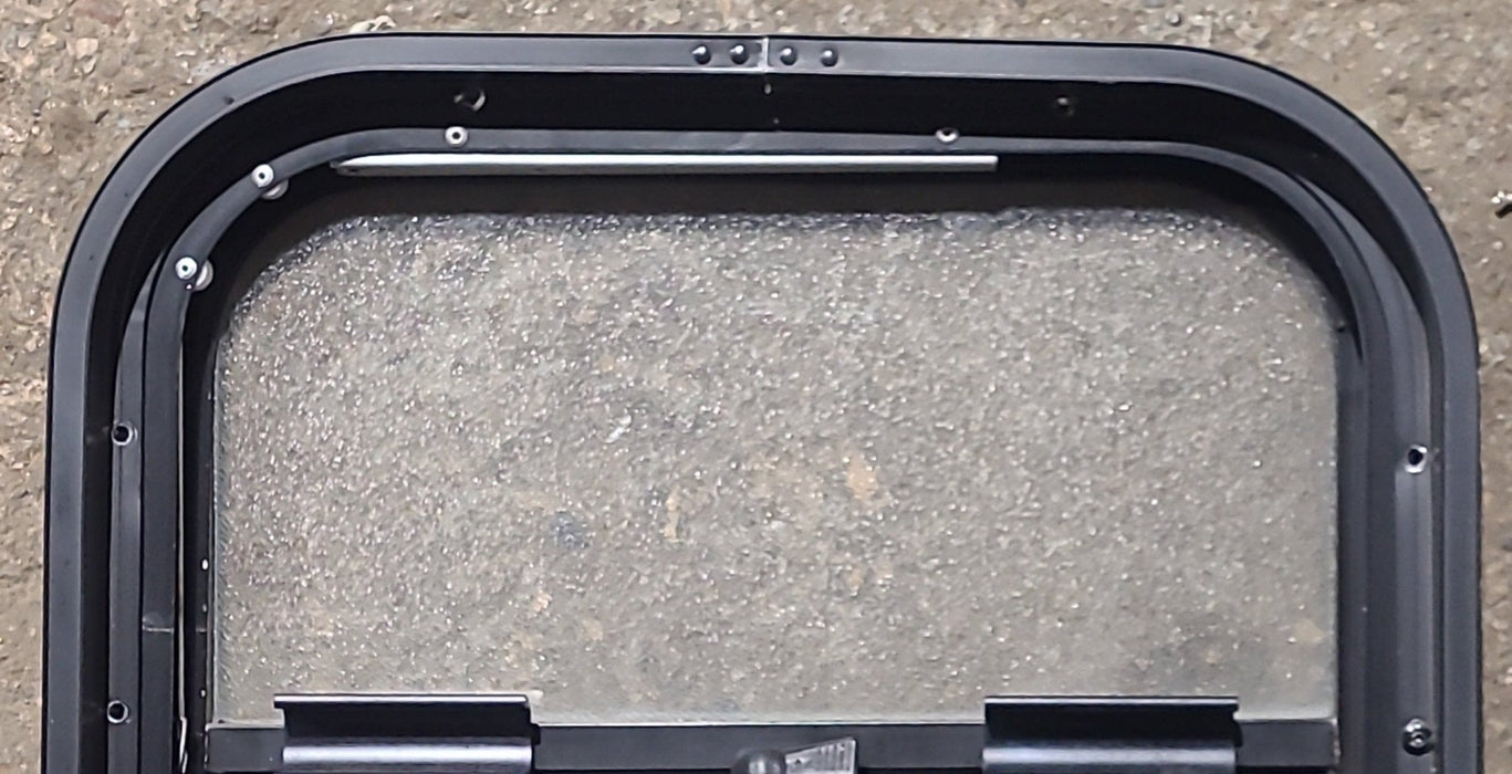 Used Black Radius Opening Window : 15 1/4" W x 18" H x 1 7/8" D