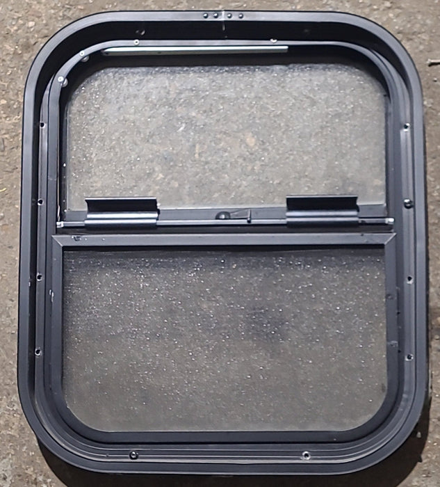 Used Black Radius Opening Window : 15 1/4" W x 18" H x 1 7/8" D