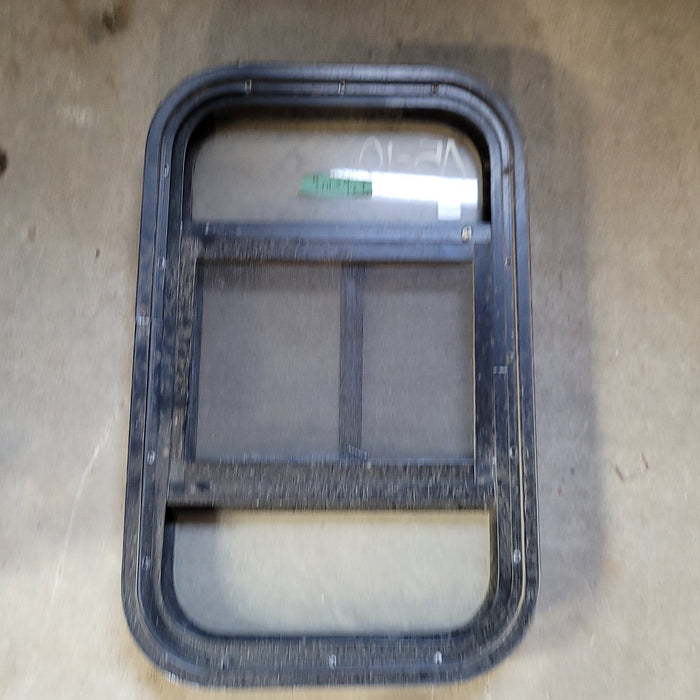 Used Black Radius Opening Window : 15 X 24 X 2" D - Young Farts RV Parts