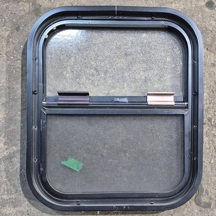 Used Black Radius Opening Window - 15.25 X 17.75 X 1.875