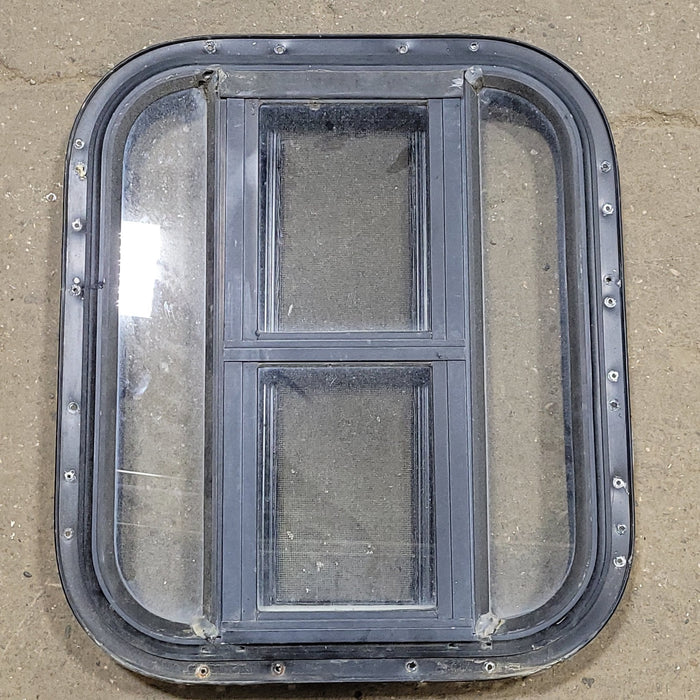 Used Black Radius Opening Window : 16 3/4" W X 19 1/2" H X 2" D