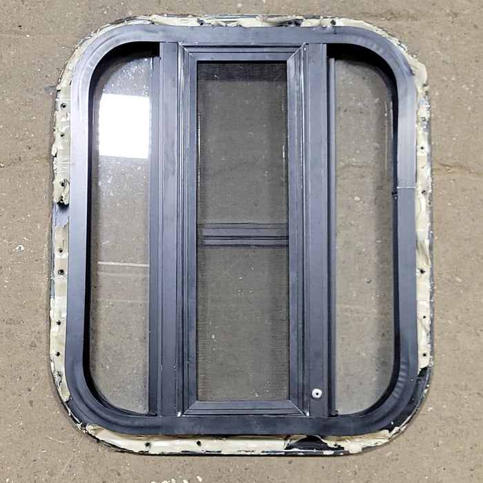 Used Black Radius Opening Window : 16 3/4" W X 19 1/2" H X 2" D