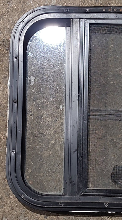 Used Black Radius Opening Window : 17 1/2" W x 17 1/2" H x 1 1/4" D