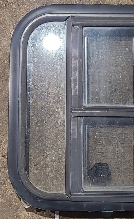 Used Black Radius Opening Window : 17 1/2" W x 17 1/2" H x 1 1/4" D