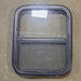 Used Black Radius Opening Window : 17 1/2" W x 21 1/2" H x 1 3/4" D - Young Farts RV Parts