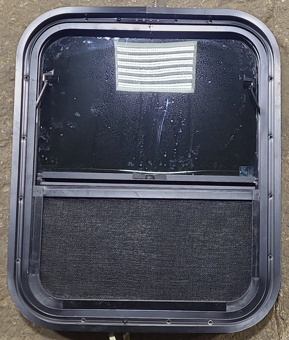 Used Black Radius Opening Window : 17 1/2" W x 21 1/2" H x 1 5/8" D