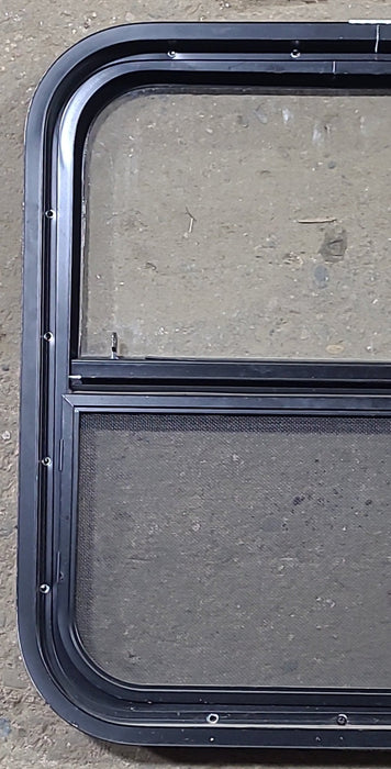 Used Black Radius Opening Window : 17 1/2" W x 21 1/2" H x 2" D