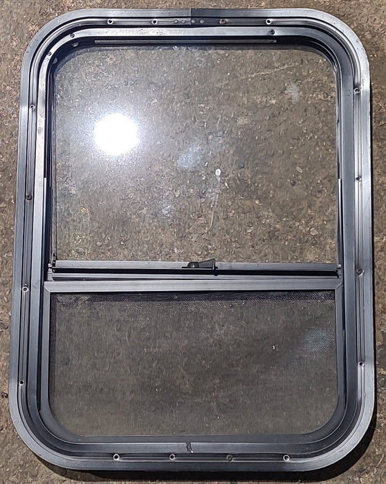 Used Black Radius Opening Window : 17 1/2" W x 23 1/2" H x 1 3/8" D