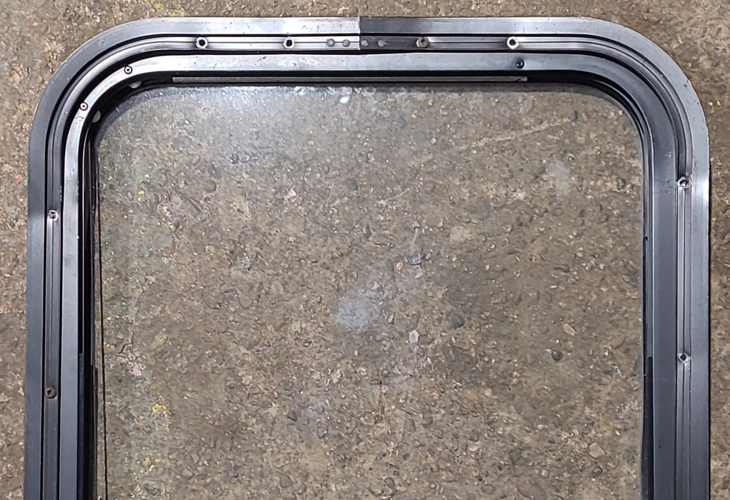 Used Black Radius Opening Window : 17 1/2" W x 23 1/2" H x 1 3/8" D